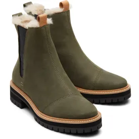 TOMS Dakota Leather Women's Tarmac Olive Oiled Nubuck Boots