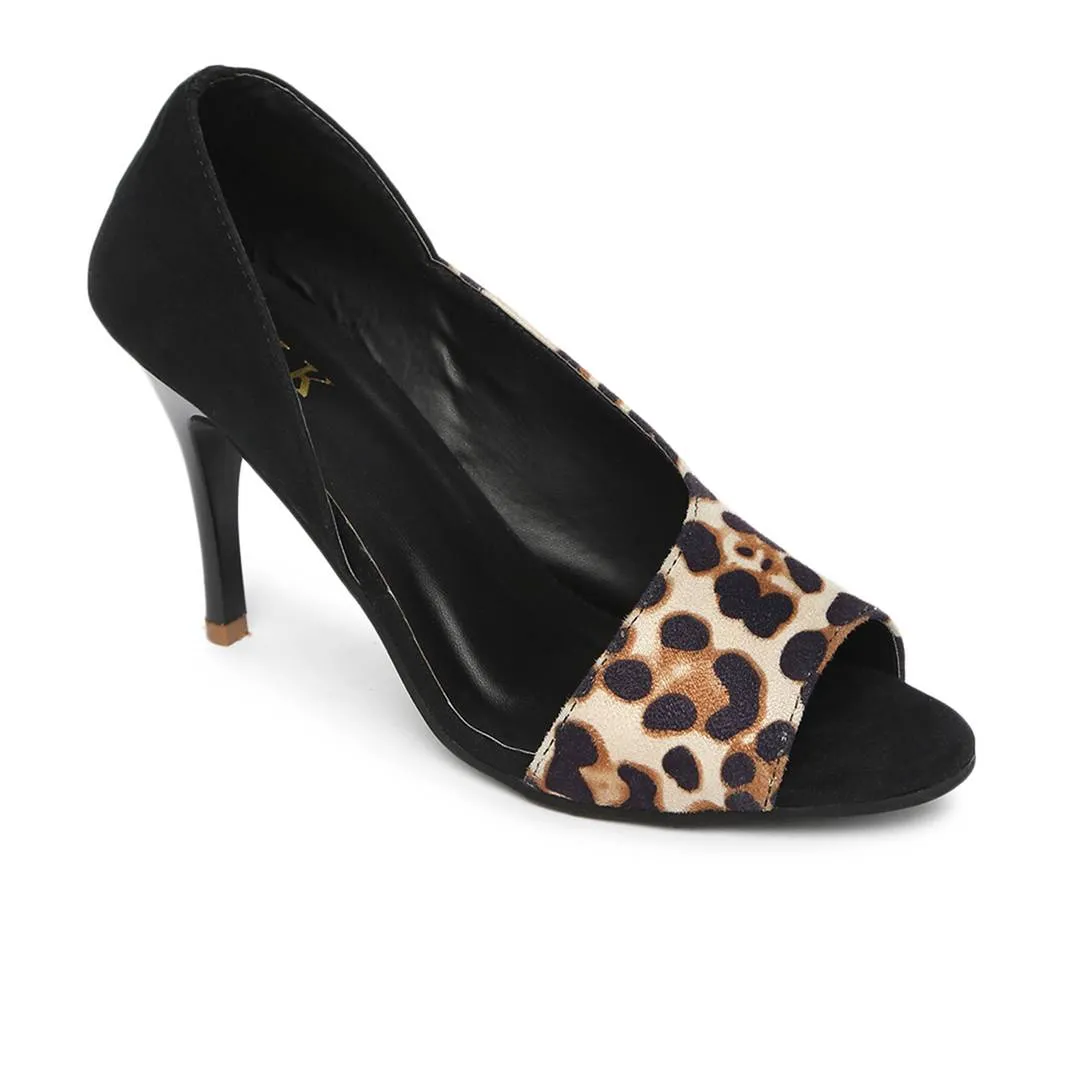 Velvet Black Solid Pencil Heel