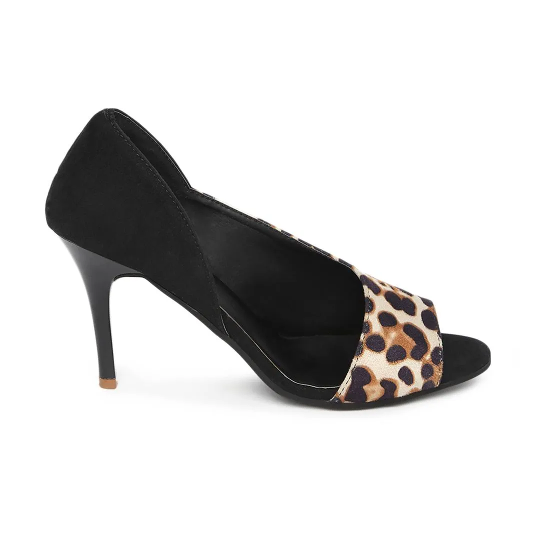 Velvet Black Solid Pencil Heel