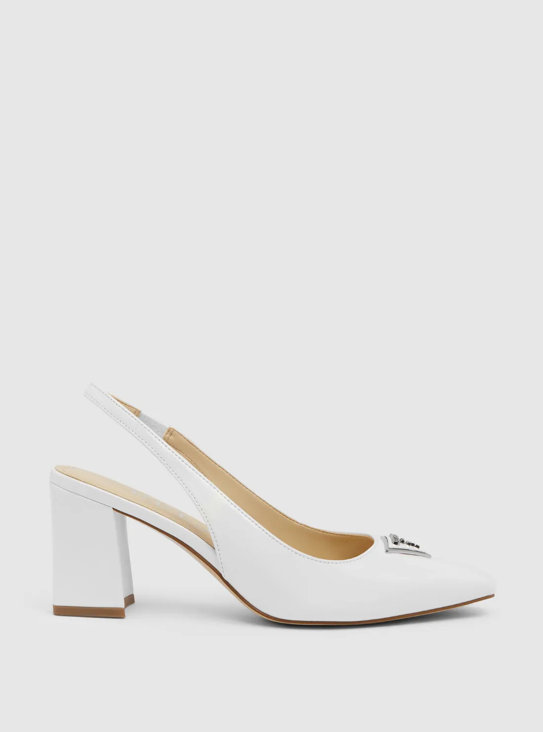 White Valinda Block Heel