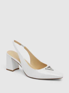 White Valinda Block Heel