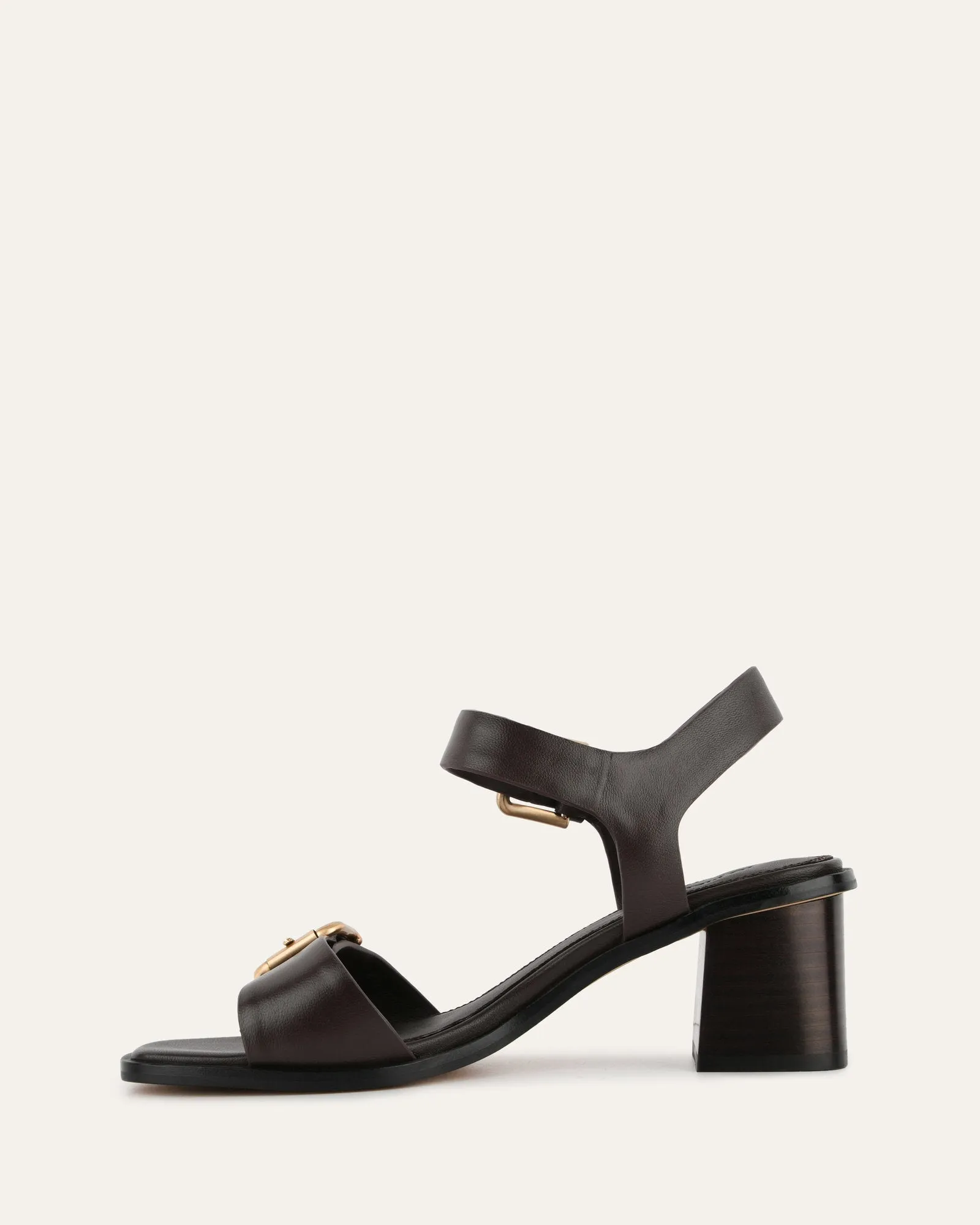 WINONA MID HEEL SANDALS CACAO LEATHER