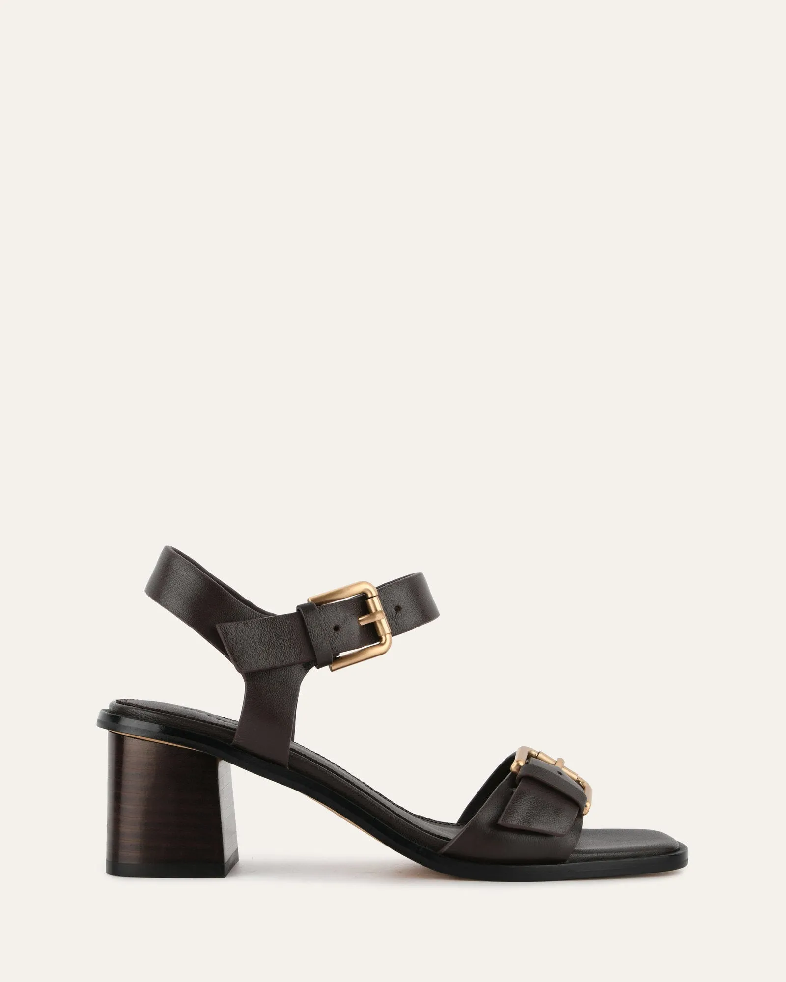 WINONA MID HEEL SANDALS CACAO LEATHER