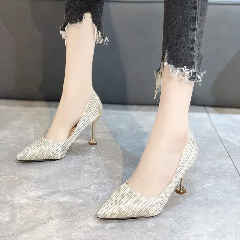 Women's High Heels Shallow Mouth Stiletto Single Shoes Women