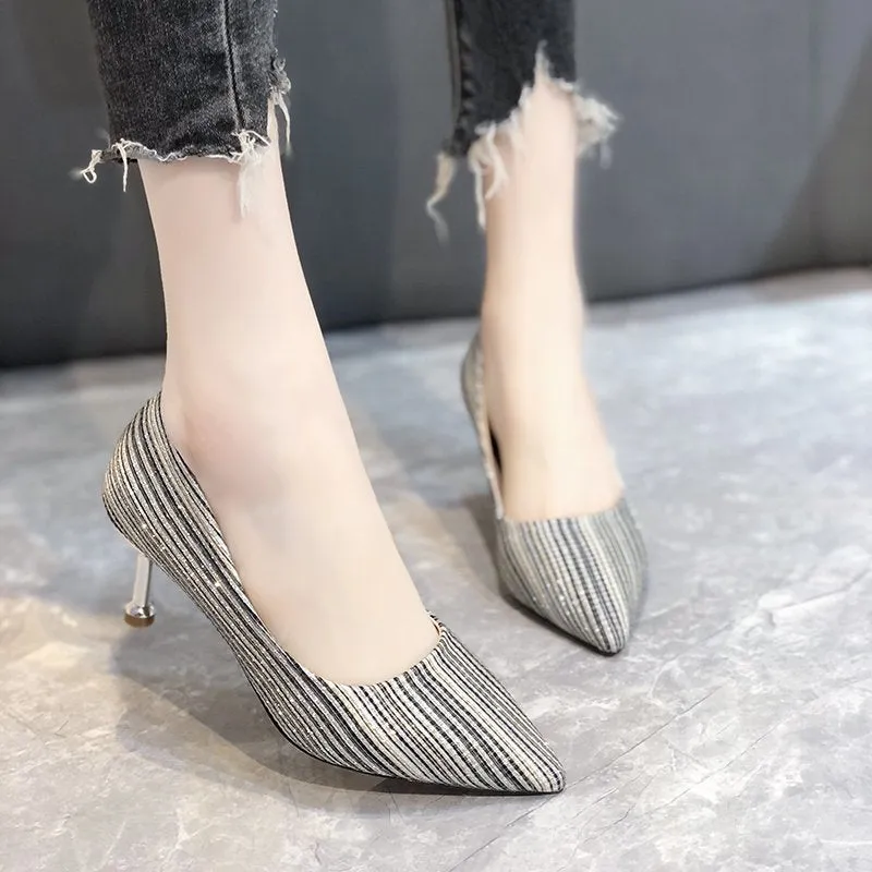 Women's High Heels Shallow Mouth Stiletto Single Shoes Women