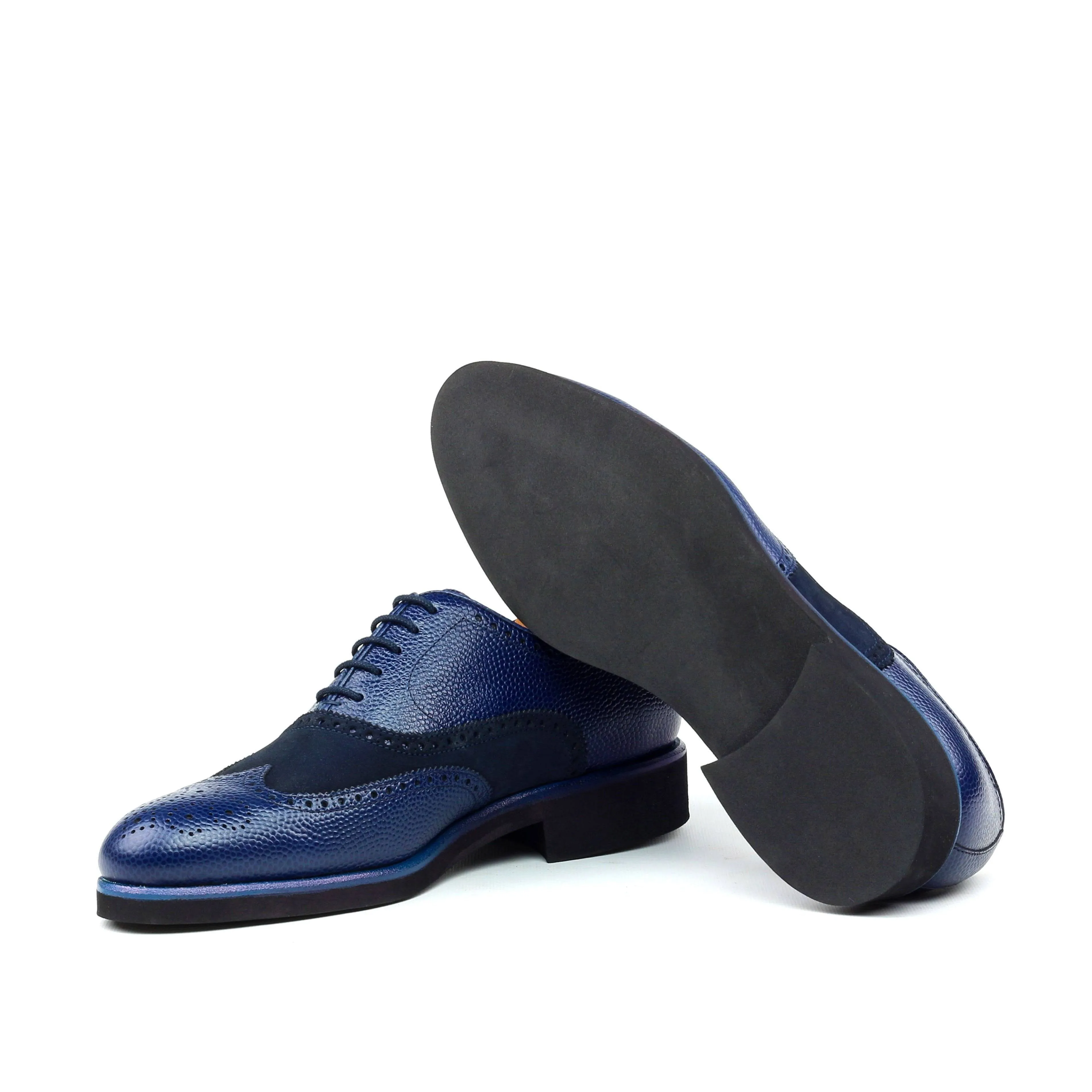 Zurigo - Handcrafted Blue Wingtip  brogue Oxford (big sizes)